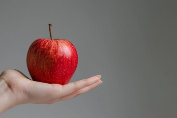 red apple in hand close-up Generative AI