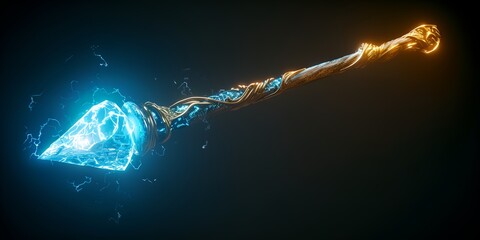 Canvas Print - a glowing, blue and orange object with a sharp point