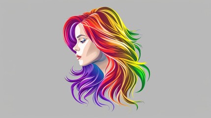 Wall Mural - Woman with vibrant hairstyle