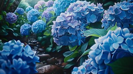Wall Mural - The location of hydrangea blossoms