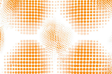 Wall Mural - Simple and clear halftone print continuous-tone image with abstract geometric shapes. Powerpoint presentation slide deck or banner, background, wallpaper backdrop. Orange, modern, half-tone printing