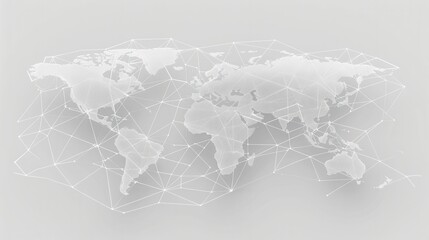 Leinwandbilder - A simple and symbolic representation of global travel, featuring a world map with highlighted routes. Perfect for travel agencies and booking services. Generative AI