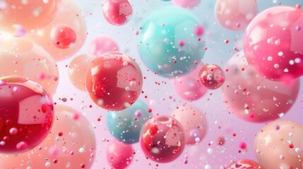 Poster - A vibrant image of colorful balloons floating in the air, creating a cheerful and celebratory atmosphere. Perfect for party decorations, event planning, and festive occasions. Generative AI