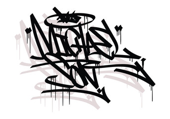 Wall Mural - MICHAELSON graffiti tag style design
