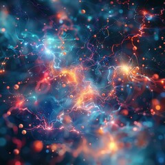 Wall Mural - abstract visualization of a neural network. ai.