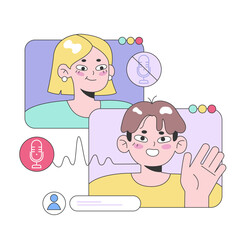 Wall Mural - online communication concept. flat vector illustration.