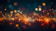 © DigitalCanvas - Fireworks in the night sky. Abstract background with copy space for text