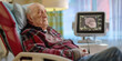 © RealPeopleStudio - An elderly ill man undergoes an ultrasound being tired of hospital life.