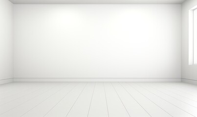 Canvas Print - Empty White Room with Wood Floor and Window