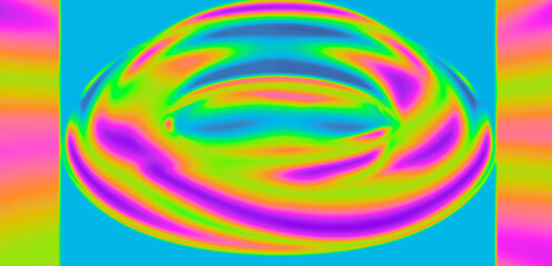 Poster - Abstract background with blurred neon spots and circles. Conceptual modern art.