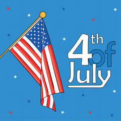 united states independence 4th of july card vector illustration