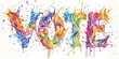 © Brian - The word 'VOTE' with each letter being very colorful and long on white backaground