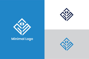 Canvas Print - Minimal elegant monogram art logo initial letter GM CM shield logo, letter GM crown lineart logo, letter GM forward arrow diamond icon crown jewellery logo