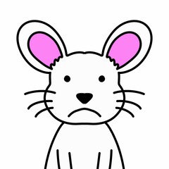 Sticker - cute mouse cartoon isolated icon illustration design