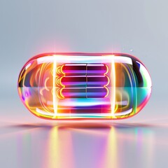 Wall Mural - Abstract Capsule with Colorful Glowing Light.
