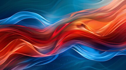 Wall Mural - Abstract red and blue waves background