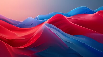 Wall Mural - Abstract red and blue waves background