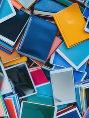 Aufkleber - A vibrant collection of tablets and e-readers showcasing digital textbooks and educational materials. Generative AI