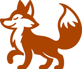 Sticker - fox cartoon isolated on white