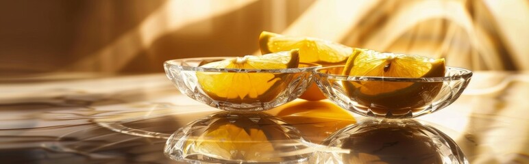 Wall Mural - Lemon Slices in Glass Bowls