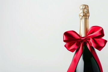 Wall Mural - Champagne bottle with red ribbon celebrating special occasion