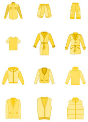 Wall Mural - Vector clothes of men's suits in yellow