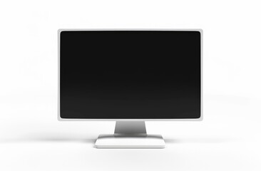 Modern White Computer Monitor on White Background