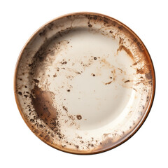 dirty plates isolated on white background