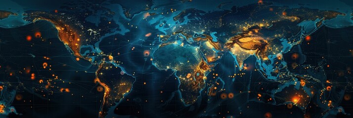 Leinwandbilder - A simple, minimalist world map background with highlighted routes, perfect for travel agencies and global booking services. Generative AI