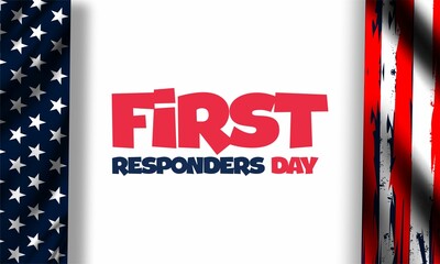  national first responders day greeting design with american flag background vector illustration suitable for national first responders day event on united states