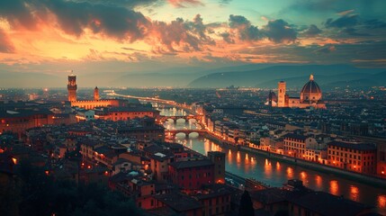 Piazza della Signoria in Italy, Skyline