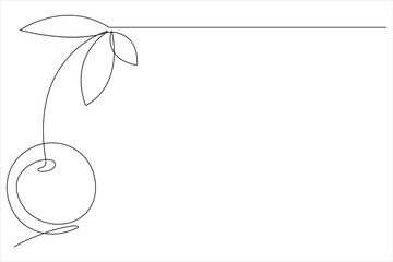 Sticker - Cherry continuous one line art icon vector illustration
