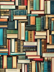 Leinwandbilder - A close-up view of a digital library featuring tablets and e-readers displaying educational materials, showcasing modern learning technology. Generative AI