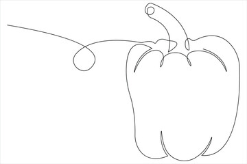 Capsicum continuous one line art drawing of vector illustration
