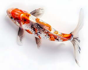 Poster - Stunning Ornamental Koi Fish with Intricate Markings and Bold Colors Swimming Gracefully