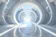 © chesleatsz - Futuristic white hallway with glowing lights and curved walls, perfect for technology, science fiction, or abstract backgrounds.