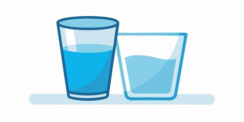 Wall Mural - Fresh water and empty glass on white background, glass, white, fresh, water