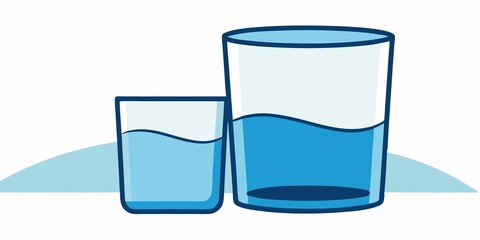 Wall Mural - water, fresh, glass, Fresh water and empty glass on white background