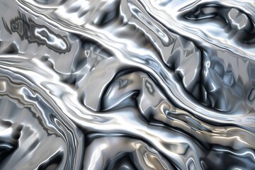 Silver abstract background with wavy pattern created with generative ai