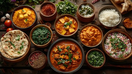 Delicious Indian Vegetarian Feast - Generative AI