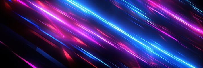 Wall Mural - Abstract Neon Lights Pattern with Diagonal Lines