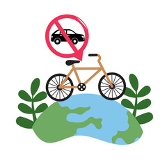 Poster - bicycle in nature world car free day