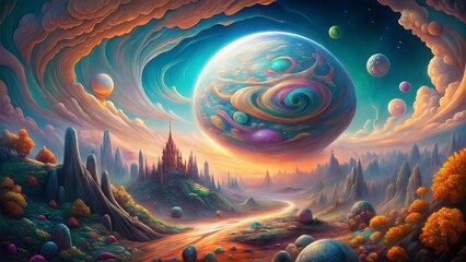 Wall Mural - alien planet in the universe.