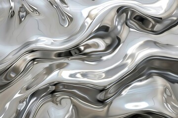 Silver abstract background with wavy pattern created with generative ai