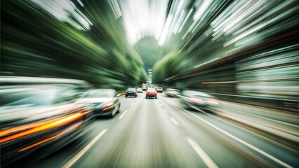 Sticker - traffic in the city motion blur