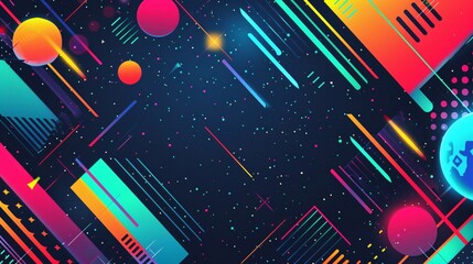 Wall Mural - abstract geometric space design with vibrant colors