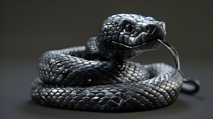 a black snake wrapped around a metal object