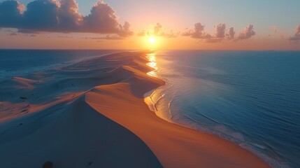 Wall Mural - Panoramic drone shot of the Lençóis Maranhenses National Park with its sand dunes and lagoons