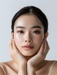 © LookChin AI - Serene Radiance   Portrait of Thoughtful Asian Woman with Flawless Skin