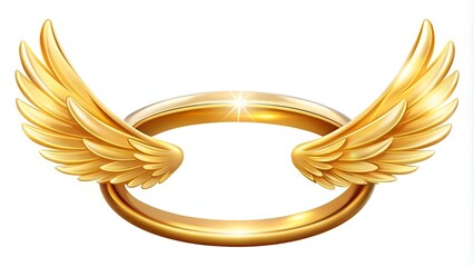 Vector illustration of golden halo angel ring